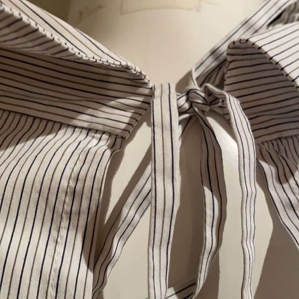 Dorothee Schumacher XL striped blouse with tie up neck - Picture 6 of 11